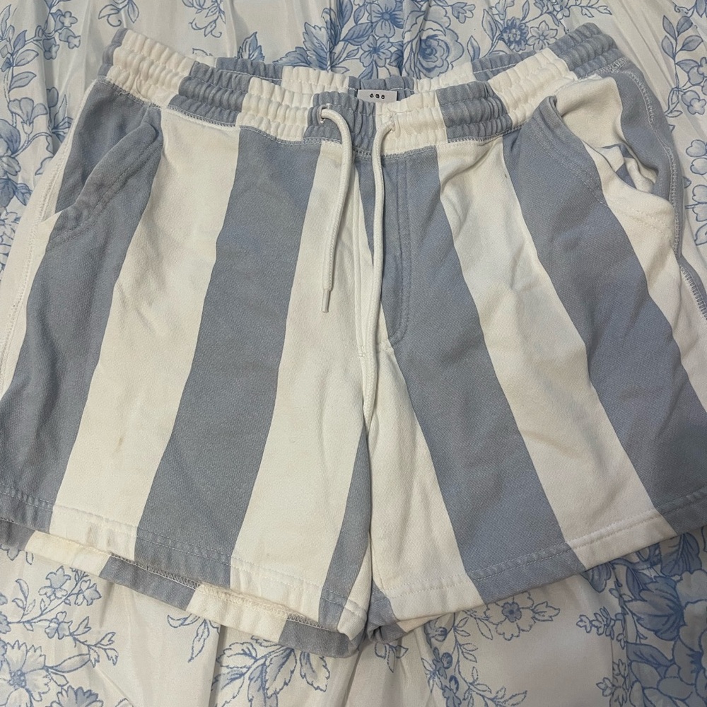 Striped Blue and White Shorts